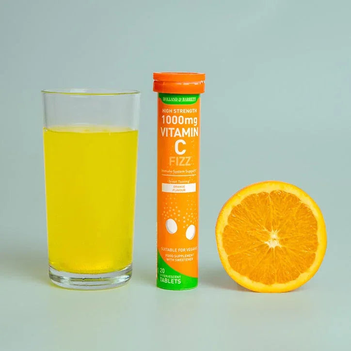 Holland & Barrett Vit C & Zinc Orange Flavour 20 Effervescent Tablets