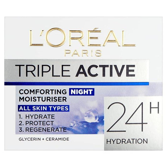 Loreal Paris Triple Active Comforting Moisturiser Night 24h Hydration (50ml)