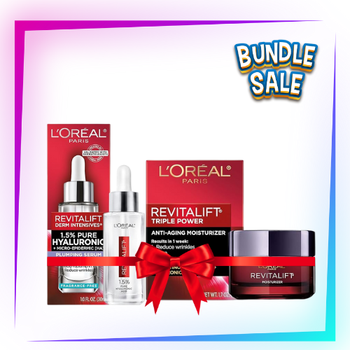 L'Oréal Revitalift Skincare Duo: 1.5% Pure Hyaluronic Acid Serum + Triple Power Anti-Aging Moisturizer