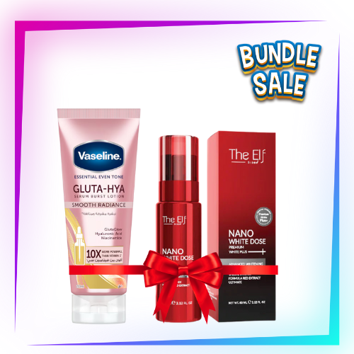 Vaseline Gluta-Hya Serum Burst Lotion 300ml & Elf Nano Serum – 60ml