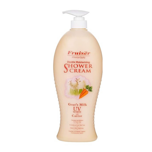 Fruiser Double Moisturising Shower Cream, Goat's Milk UV White with Carrot, 1000ml