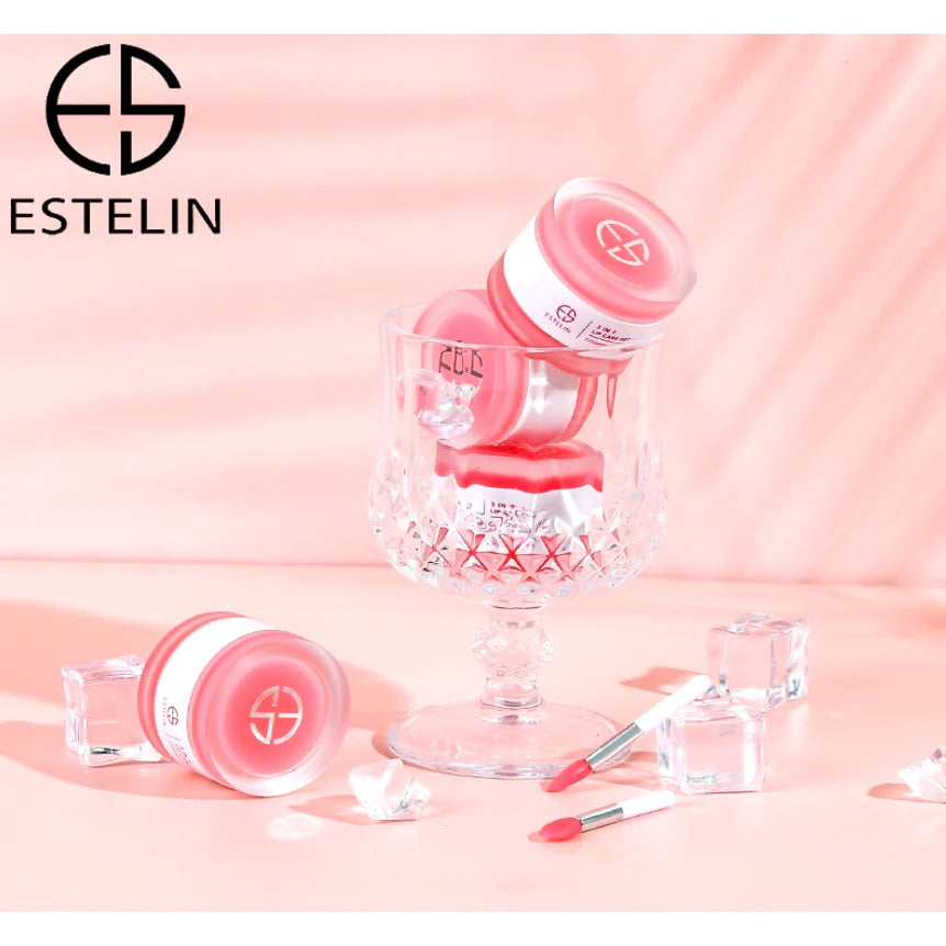 Estelin 3 in 1 Sugar Lip Scrub, Lip Mask, and Lip Balm (Peach) - 5g