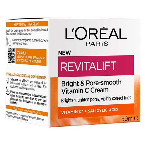 L'Oréal Paris Revitalift Bright & Pore-Smooth Vitamin C Cream – 50ml