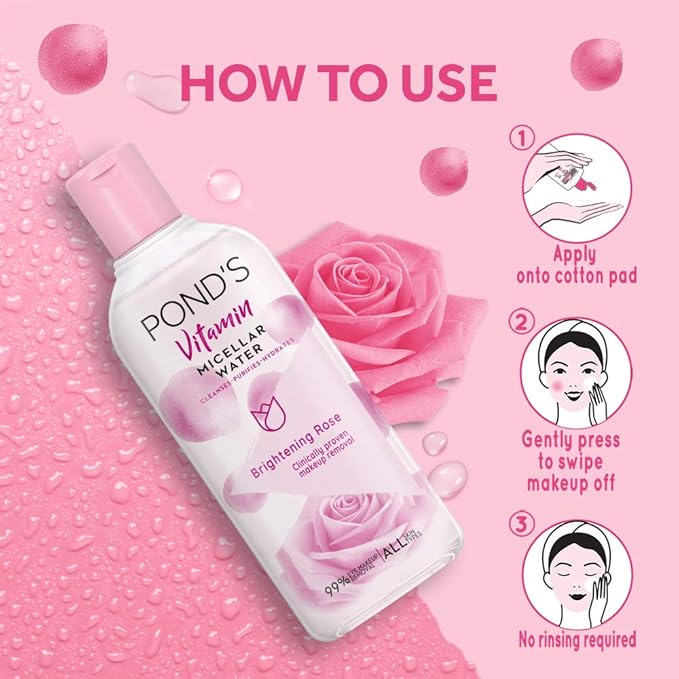 POND'S Vitamin Brightening Rose Micellar Water - 400ml