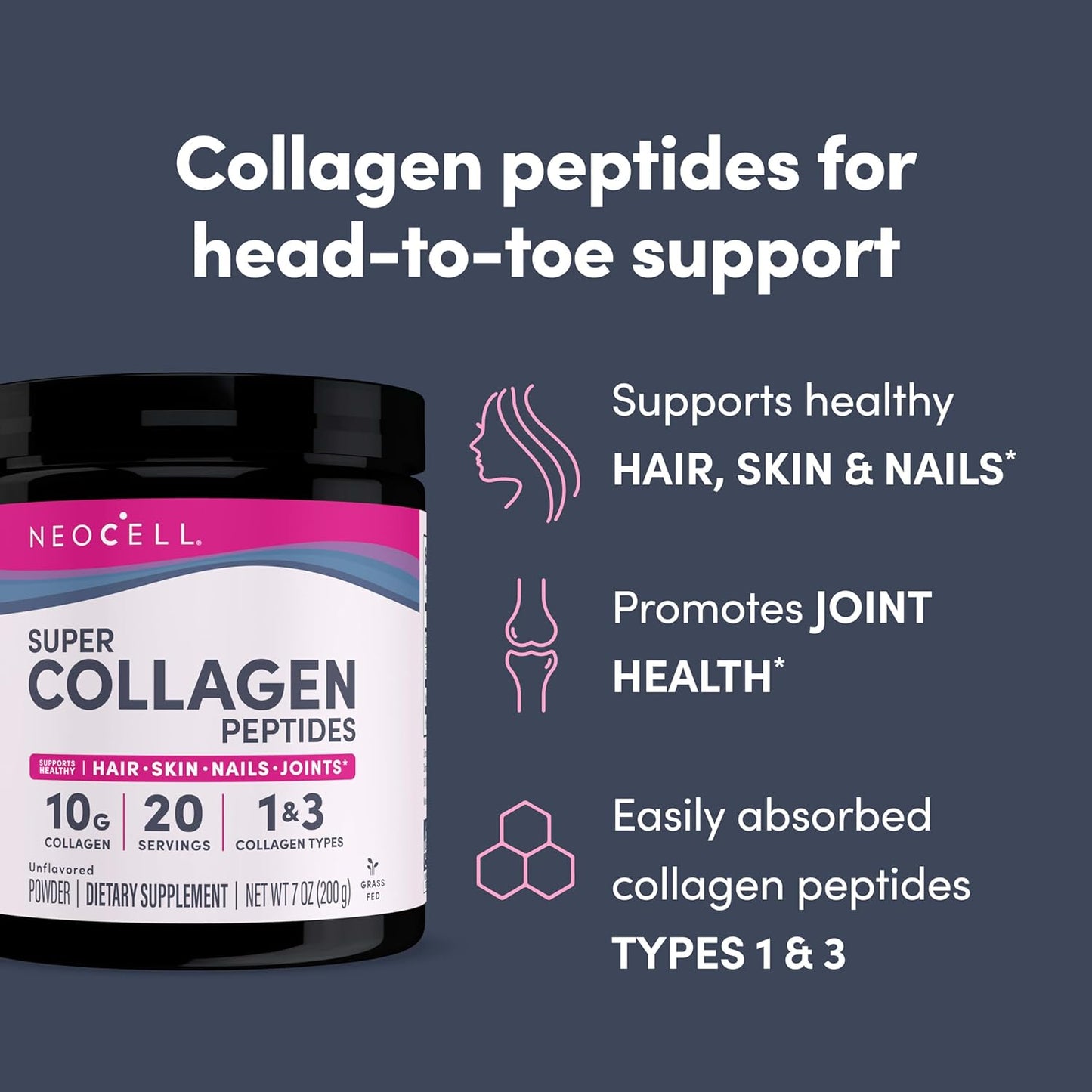 NeoCell Super Collagen Peptides Powder – 7 oz (200 g)