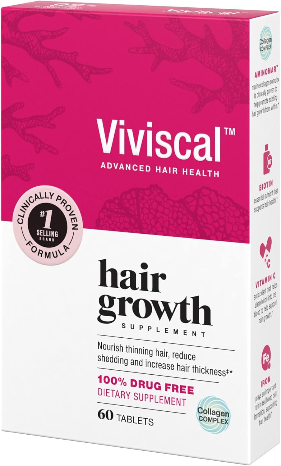 Viviscal Hair Growth Supplements for Women 60 Capsules
