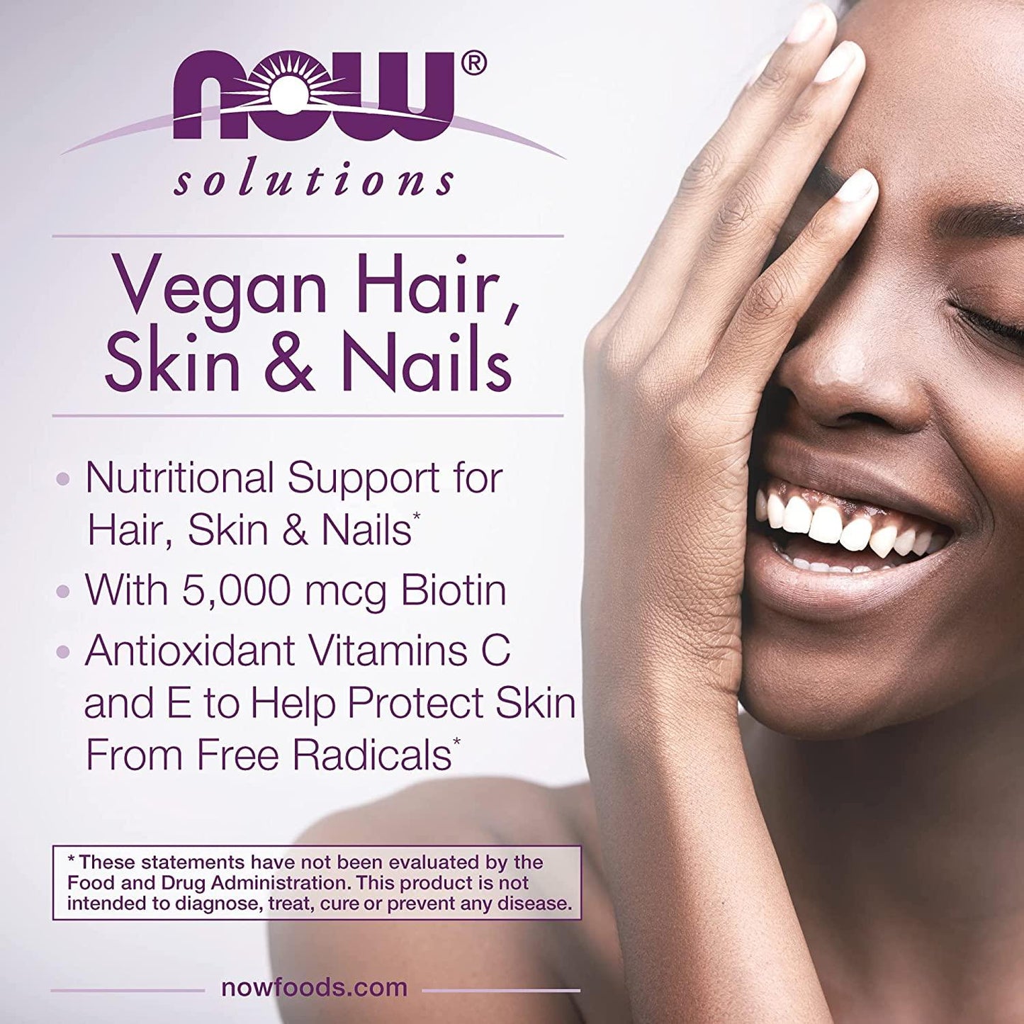 Now Foods Solutions Vegan Hair Skin & Nails 90 Veg Capsules