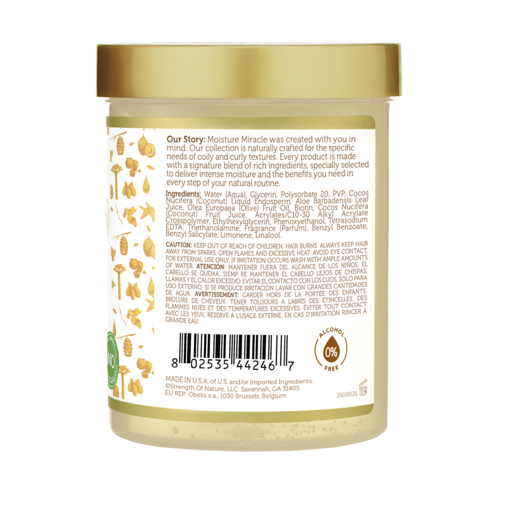 African Pride Moisture Miracle Aloe & Coconut Water Curl Defining Gel, 510g