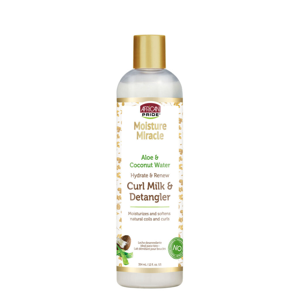 African Pride Moisture Miracle Aloe & Coconut Water Curl Milk & Detangler, 354ml
