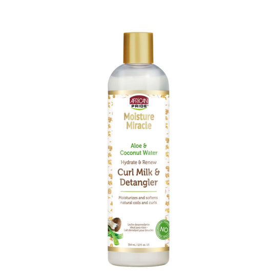 African Pride Moisture Miracle Aloe & Coconut Water Curl Milk & Detangler, 354ml
