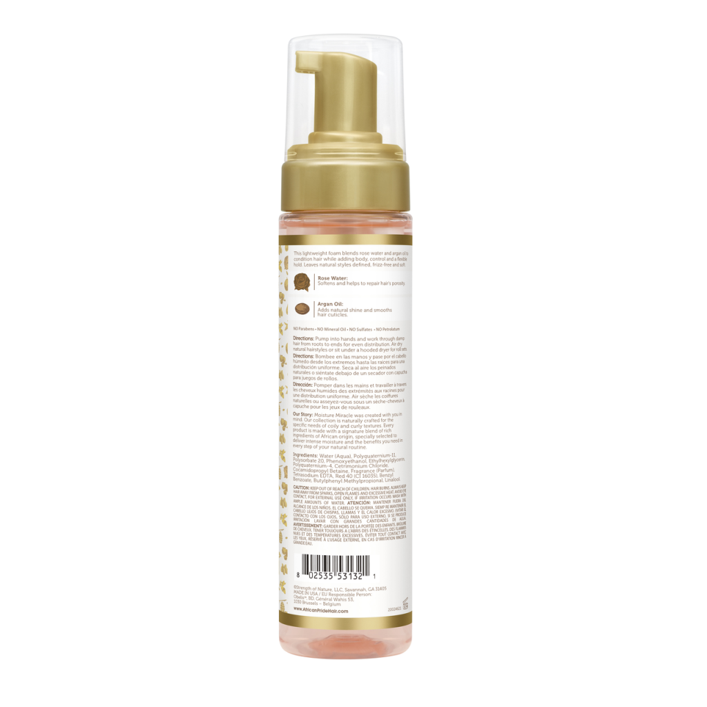African Pride Moisture Miracle Rose Water & Argan Oil Curl Mousse 251ml