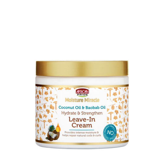 African Pride Moisture Miracle Coconut Oil & Baobab Oil Leave-In Cream, 425g