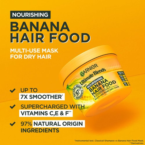 Garnier Ultimate Blends Hair Food Banana 3-in-1 Dry Hair Mask Treatment 390ml