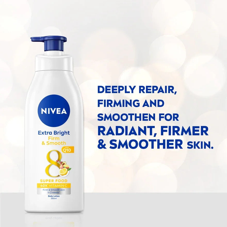 Nivea Extra Bright Firm & Smooth Super Food Body Lotion Q10 380ml