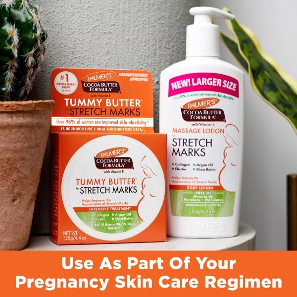 Palmer's Cocoa Butter Stretch Mark Lotion & Tummy Butter for Stretch Marks Bundle – 250ml & 125g