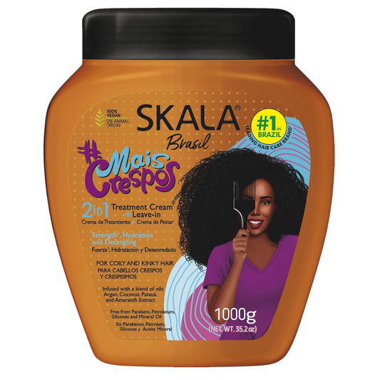SKALA Brasil Mais Crespos 2-in-1 Conditioning Treatment & Leave-In Cream for Type 4ABC Hair – 1000g