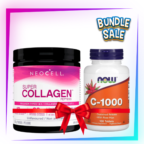Now Foods Vitamin C-1000 Tablets & NeoCell Super Collagen Peptides Powder – 200 g