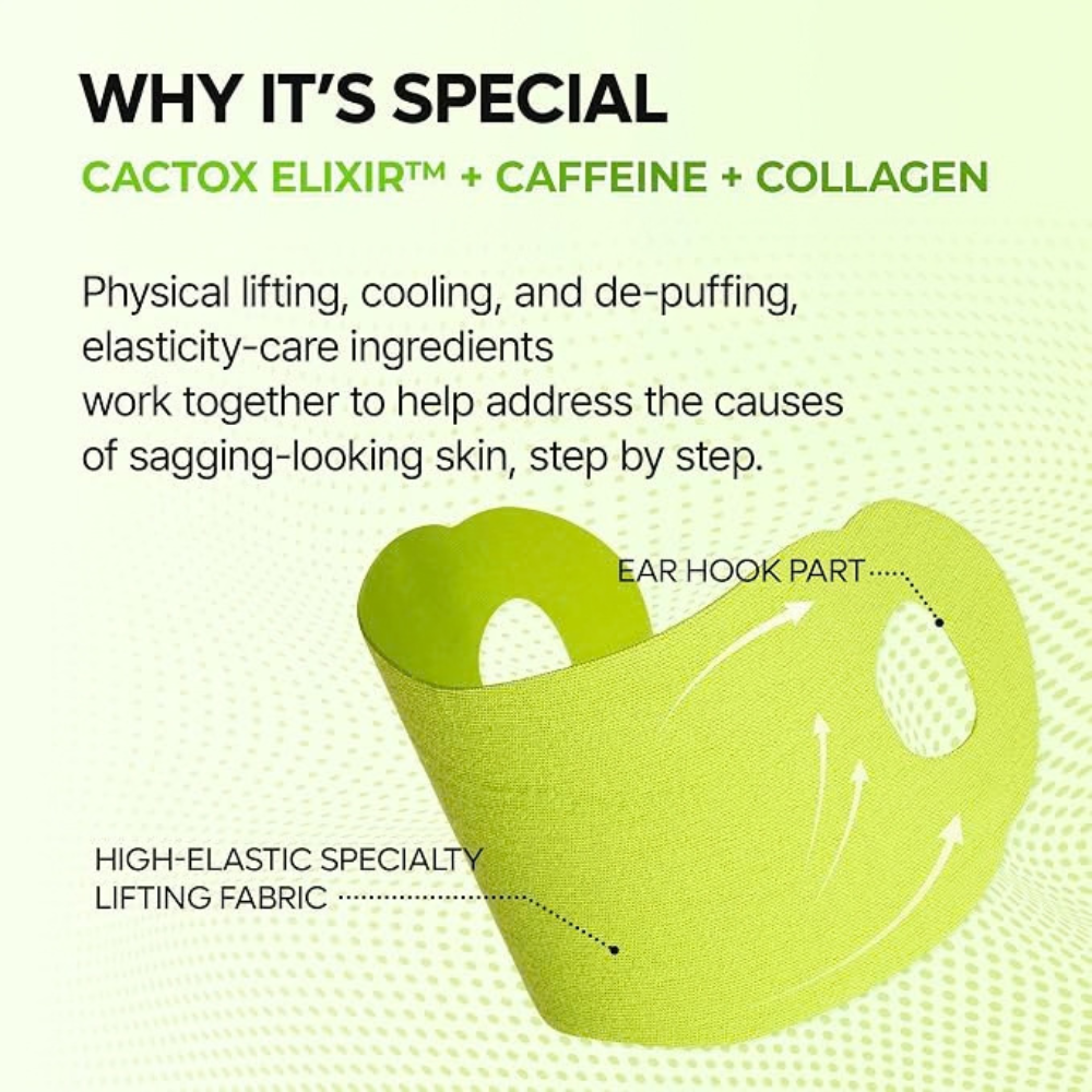 DR MELAXIN Cactox Cooling V-Up Mask for Jawline Sculpting and De-Puffing – 4ea