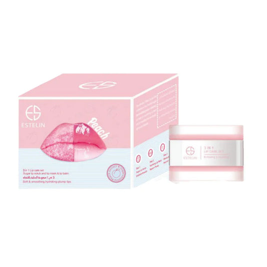 Estelin 3 in 1 Sugar Lip Scrub, Lip Mask, and Lip Balm (Peach) - 5g